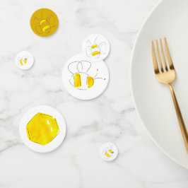 イエローウォーターカラーバブルビーハイブ紙吹雪 コンフェッティ