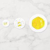 イエローウォーターカラーバブルビーハイブ紙吹雪 コンフェッティ (裏面)