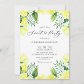 イエローウォーターカラーバラガーランドスウィート16パーティー 招待状 (正面)