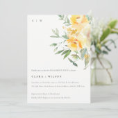 イエローウォーターカラーバラフラワーバンチ婚約 招待状 (スタンド正面)