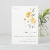 イエローウォーターカラーバラフラワーバンチ婚約 招待状 (スタンド正面)