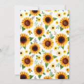 イエローウォーターカラーヒマワリ2歳誕生日 招待状 (裏面)