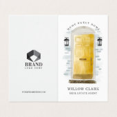 イエローウォーターカラーフロントドアフォト&サービス 名刺 (外部フラット)