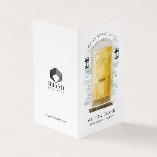 イエローウォーターカラーフロントドアフォト&サービス 名刺 (外部)