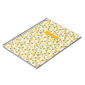 イエローウォーターカラーフローラガーデンパーソナライズされた ノートブック (左側)