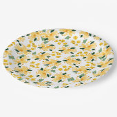 イエローウォーターカラーフローラガーデン紙プレート ペーパープレート (アングル)