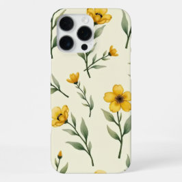 イエローウォーターカラーフローラルフォンケース iPhone 16 PRO MAXケース