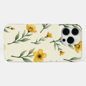 イエローウォーターカラーフローラルフォンケース iPhoneケース (裏面横)