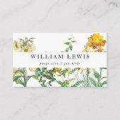 イエローウォーターカラーフローラ&グリーンプロフェッショナル 名刺 (正面)