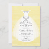 イエローウォーターカラーブライドガウンブライダルシャワー 招待状 (正面)