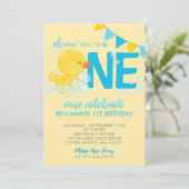 イエローウォーターカラーラバーダック1st誕生日パーティー 招待状 (スタンド正面)