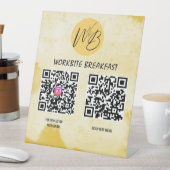 イエローウォーターカラーレストランインスタグラムQrコード 台座サイン (インサイチュ)