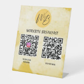 イエローウォーターカラーレストランインスタグラムQrコード 台座サイン (正面)