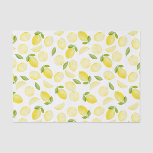 イエローウォーターカラーレモンティッシュペーパー 薄葉紙 (正面)