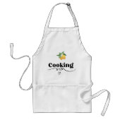 イエローウォーターカラーレモン料理プリント スタンダードエプロン (正面)