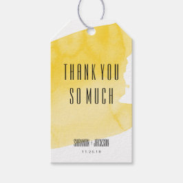 イエローウォーターカラー洗浄結婚式の引き出物ラベル ギフトタグ