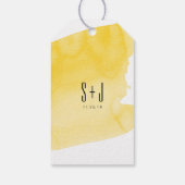 イエローウォーターカラー洗浄結婚式の引き出物ラベル ギフトタグ (裏面)