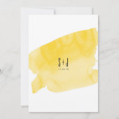 イエローウォーターカラー洗浄結婚式招待状 招待状 (裏面)