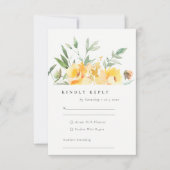 イエローウォーターバラフラワーバンチ結婚ーズ 出欠カード (正面)