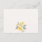 イエローウォーターバラフラワー結婚ズQRコードRSVP エンクロージャーカード (裏面)