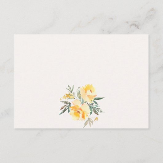 イエローウォーターバラフラワー結婚ズQRコードRSVP エンクロージャーカード (裏面)