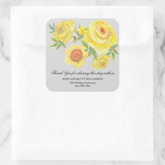 イエローウォーターバラ50周年記念 スクエアシール (バッグ)