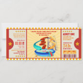 イエローウォーターパークエントランスチケット誕生日 招待状 (正面)