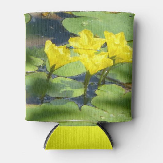 イエローウォーターリリーとダンセルフライクーラーボックス 缶クーラー (正面)