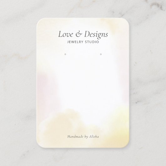 イエローウォーター洗面イヤリングジュエリー表示 名刺 (正面)