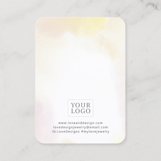 イエローウォーター洗面イヤリングジュエリー表示 名刺 (裏面)