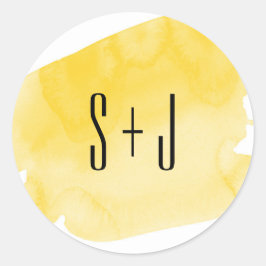 イエローウォーター結婚カラーのシール ラウンドシール