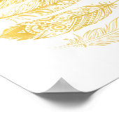 イエローウォーター羽毛トライバルプリントポスター ポスター (角)