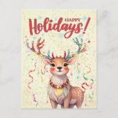 イエローウォーター色かわいいクリスマスライトトトトインデナー ポストカード (正面)