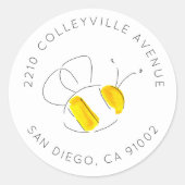 イエローウォーター色のまわりに差出人住所 ラウンドシール (正面)