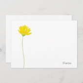 イエローウォーター色のデイジー ノートカード (正面/裏面)