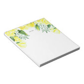 イエローウォーター色のバラとグリーンガーランド ノートパッド (アングル)
