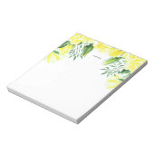 イエローウォーター色のバラとグリーンガーランド ノートパッド (回転)