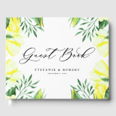 イエローウォーター色のバラと牡丹結婚の ゲストブック (正面)