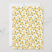 イエローウォーター色のフローラガーデンベビーシャワー 招待状 (裏面)