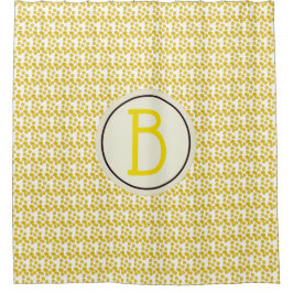 イエローウォーター色の斑点カスタムモノグラム シャワーカーテン