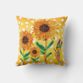 イエローウォーター色ひまわり装飾用クッション クッション (裏面)