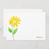 イエローウォーター色デイジーステム ノートカード (正面/裏面)