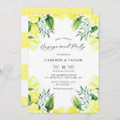 イエローウォーター色バラガーランド婚約パーティ 招待状 (正面/裏面)