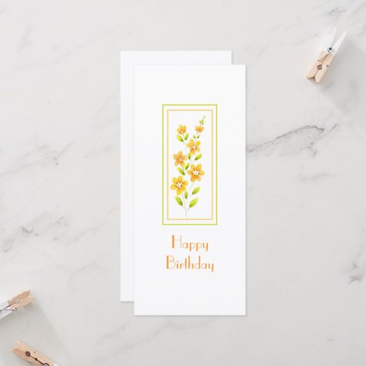 イエローウォーター色フローラステムカード カード (正面/裏面インサイチュ)