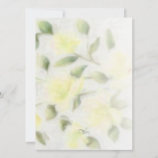 イエローウォーター色フローラ結婚式招待状 招待状 (裏面)