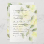 イエローウォーター色フローラ結婚式招待状 招待状 (正面/裏面)