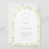 イエローウォーター色フローラ結婚式招待状 招待状 (正面)