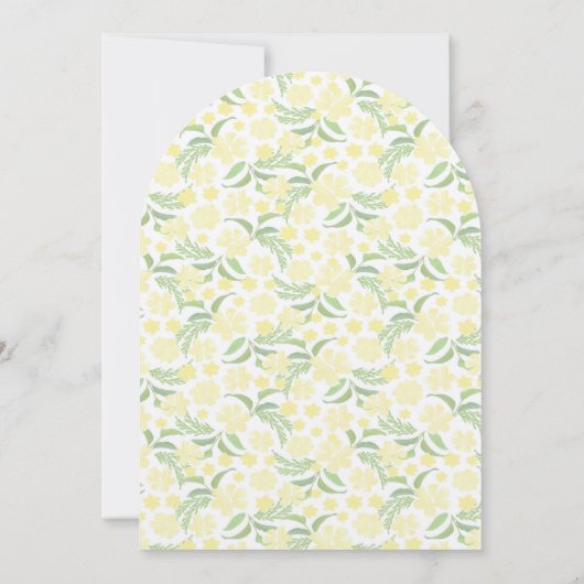 イエローウォーター色フローラ結婚式招待状 招待状 (裏面)