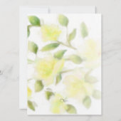 イエローウォーター色フローラ結婚式招待状 招待状 (裏面)