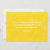 イエローウォーター色ベビーシャワー |サンキューカード サンキューカード (裏面)